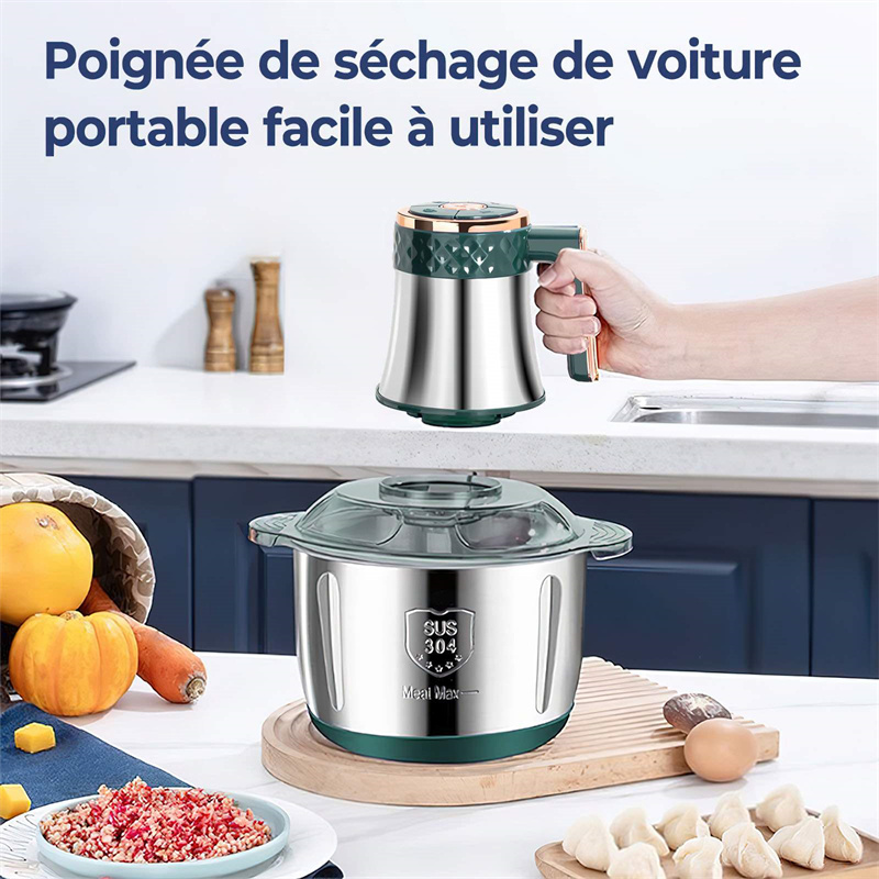 Processador de alimentos elétrico, 2 pés, capacidade larga, 20V, 5L, 500W