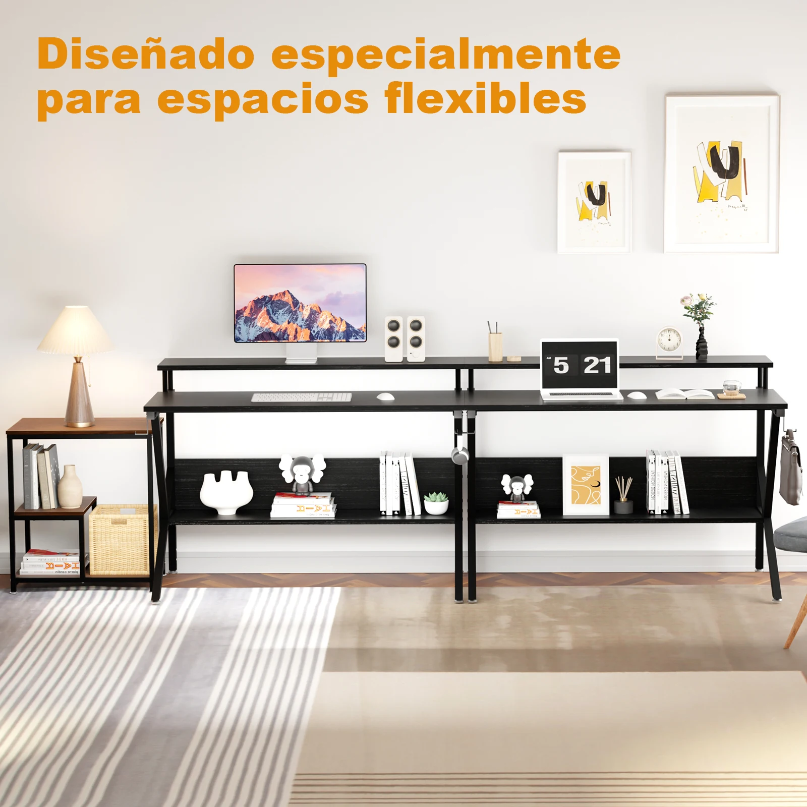 2 Capas Escritorio Para Computadora Mesas Laterales 100cm Mesas De Reunión Escritorio Para Computadora Mesas Lateral