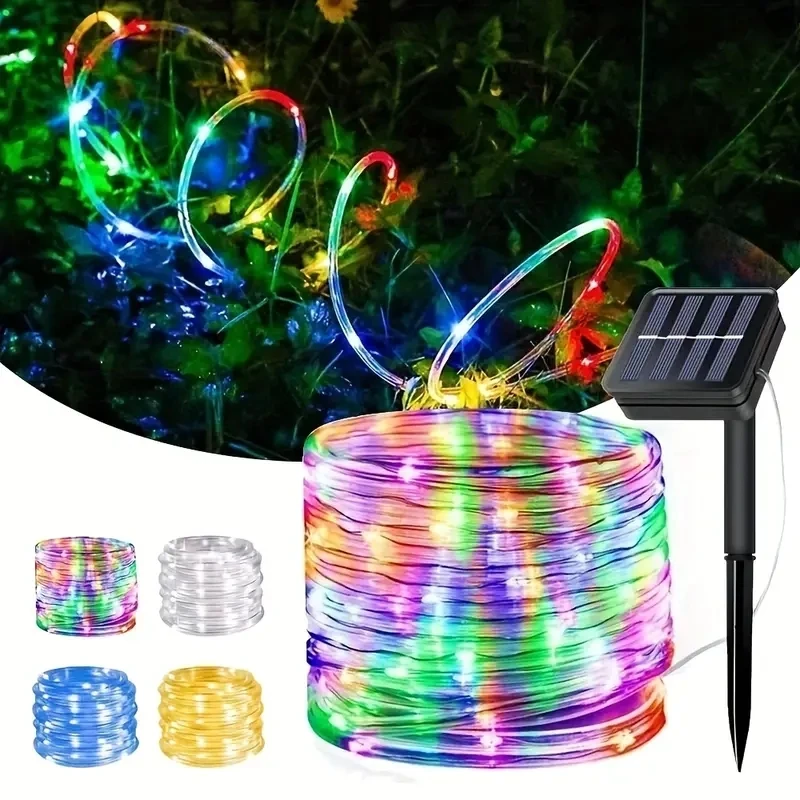 1PC 7M/12M/22M Solar Led Tube String Light Outdoor Wodoodporny IP65 do dekoracji weselnych w ogrodzie