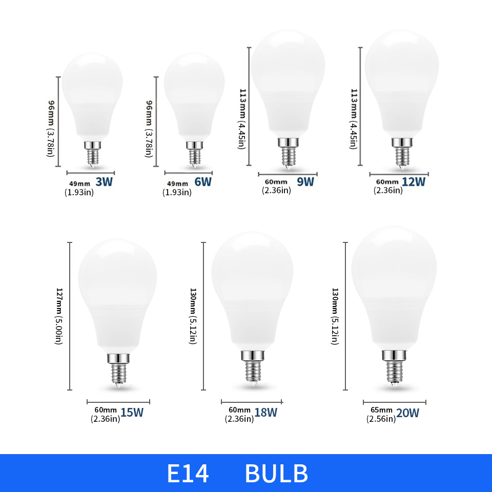 6 個 LED 電球ランプ AC220V E27 E14 3 ワット 6 ワット 9 ワット 12 ワット 15 ワット 18 ワット 20 ワットランパーダボンビージャリビングルーム家庭用照明器具