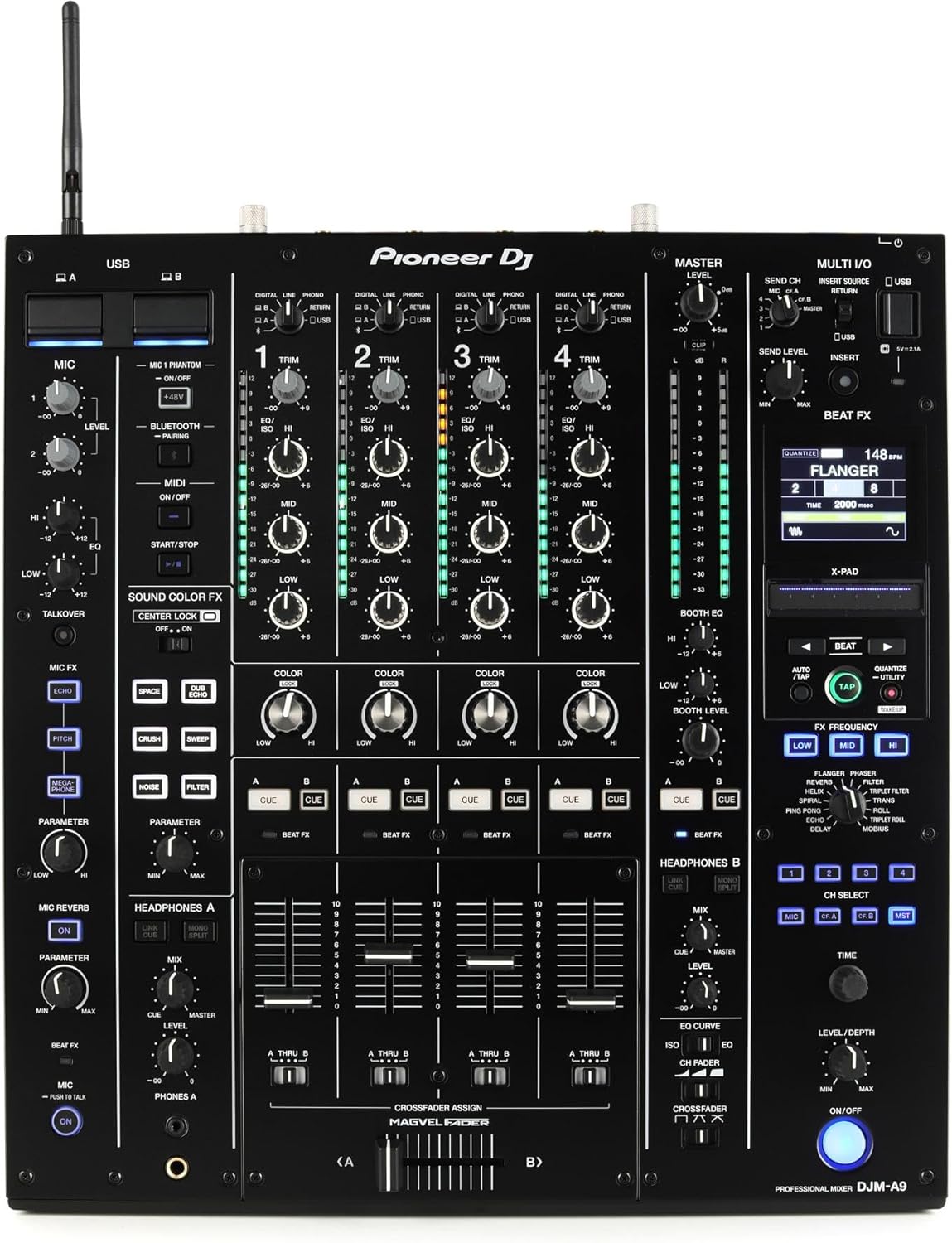 DJ Mixer com Per-Channel, DJM-A9, 4-Channel, 3-b EQ, venda rápida