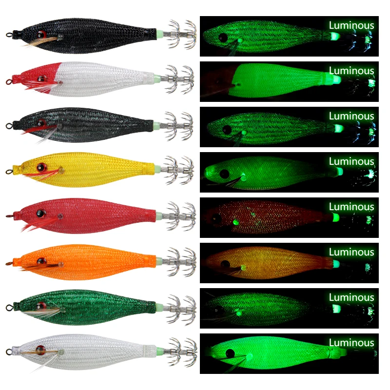 LETOYO TOTO floating squid lure Luminous squid Jig Artificial bait For Webfoot Octopus Cuttlefish sea fishing lures