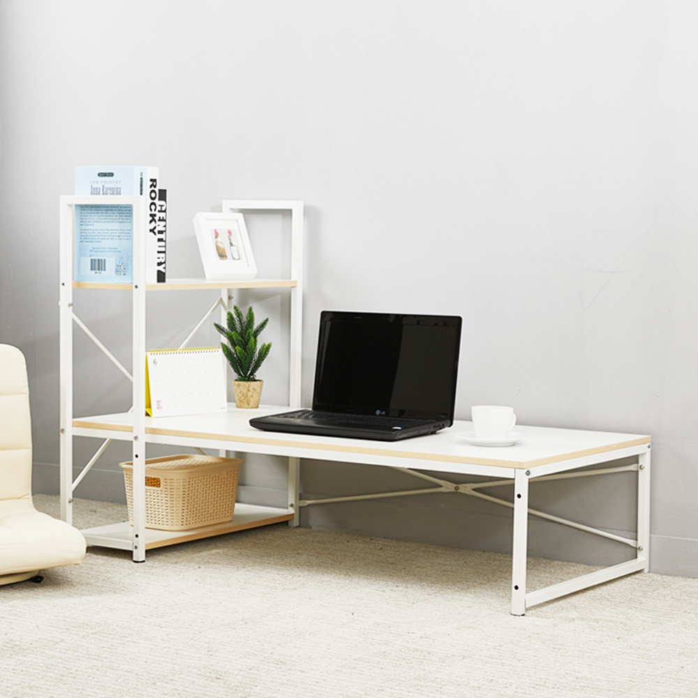 화이트 마틴 H형 학생 컴퓨터 선반 좌식 책상