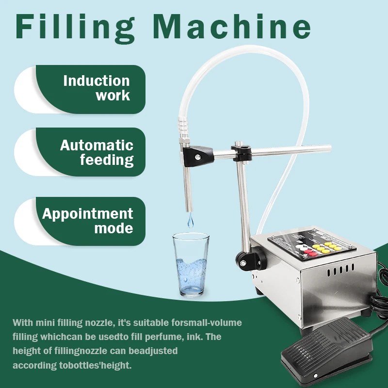 New multi-functional single-head CNC liquid filling machine Pedal diaphragm pump compatible with conveyor belt for wine, essence