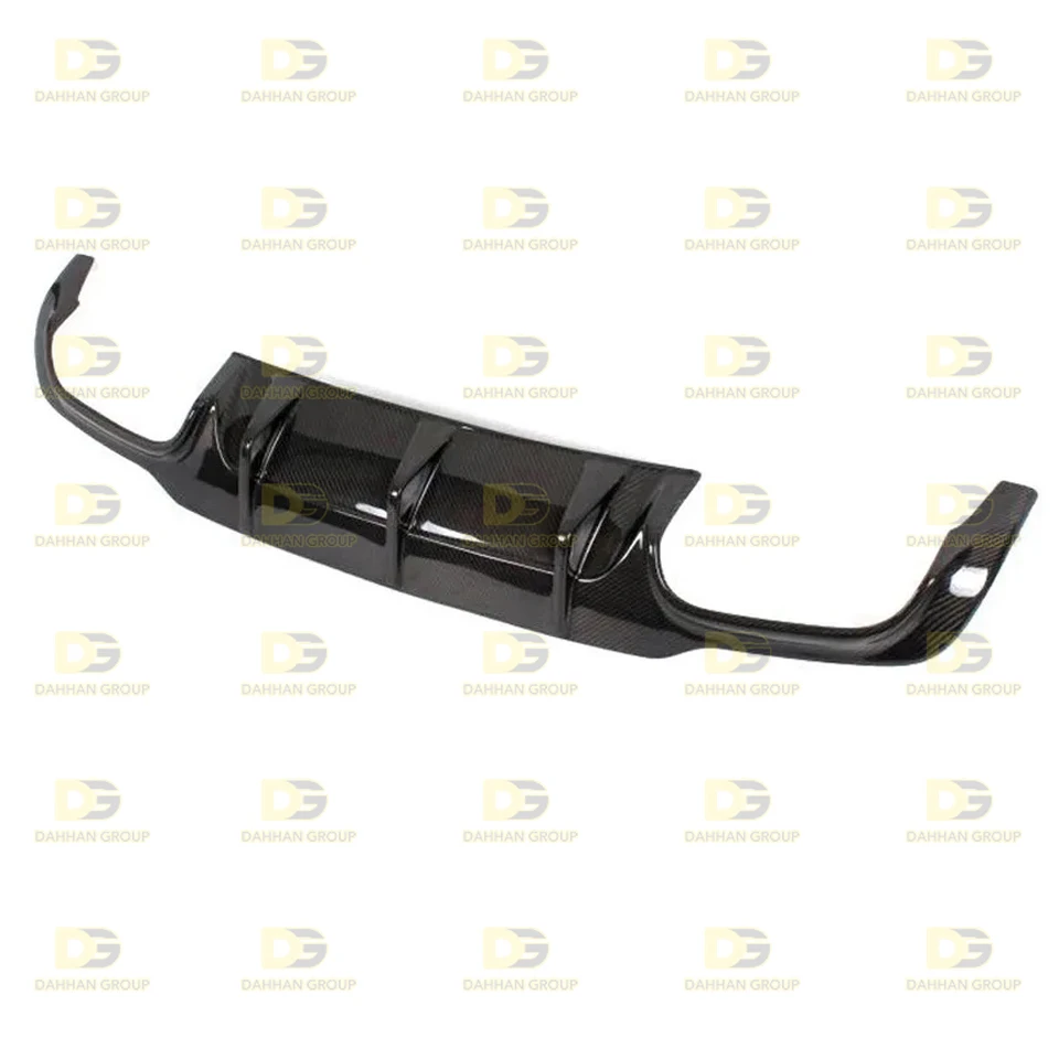 Merc. C Class W204 Facelift 2011 - 2014 AMG Model Rear Diffuser Left and Right Double Outputs Piano Gloss Black Surface Plastic