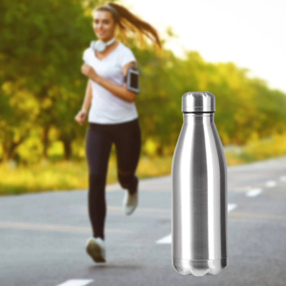 Bottiglia di acqua esterna portatile da 750/1000 ml Bottiglia di acqua calda fredda a parete singola in acciaio inossidabile per uso alimentare
