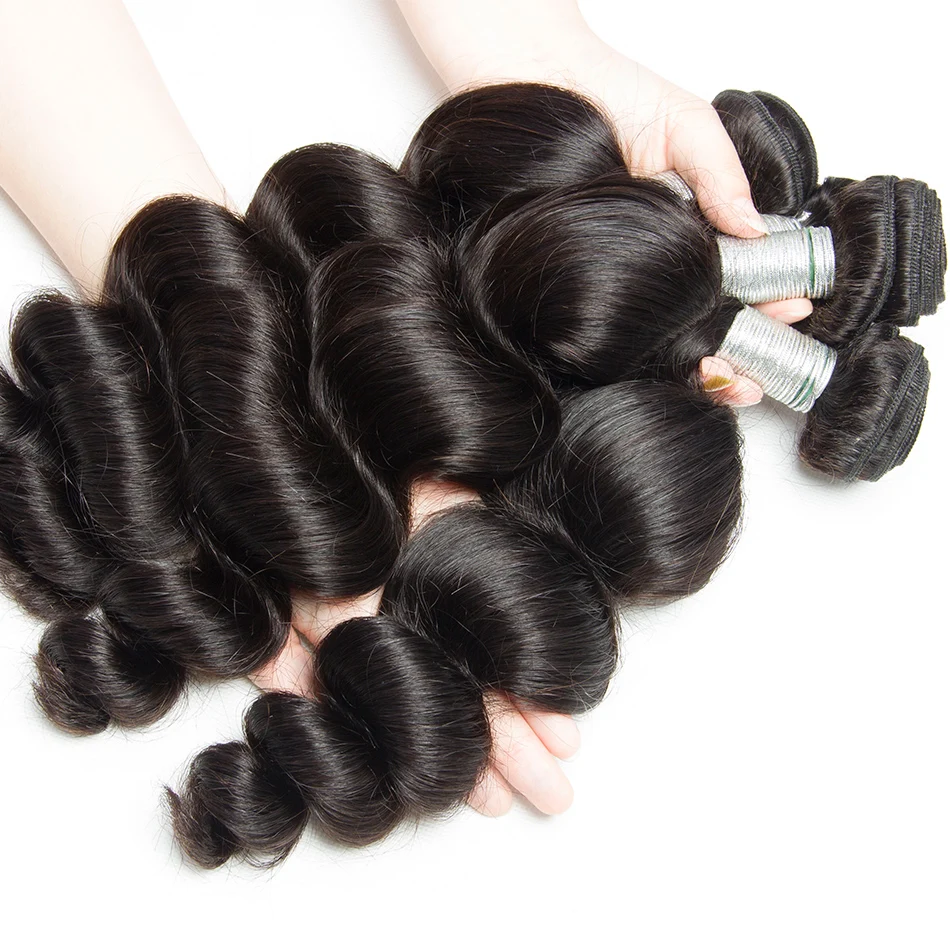 12A หลวม Wave 100% ผมต่อมนุษย์บาทผม Tissage Cheveux Humain Wave 1 3 4รวมกลุ่ม