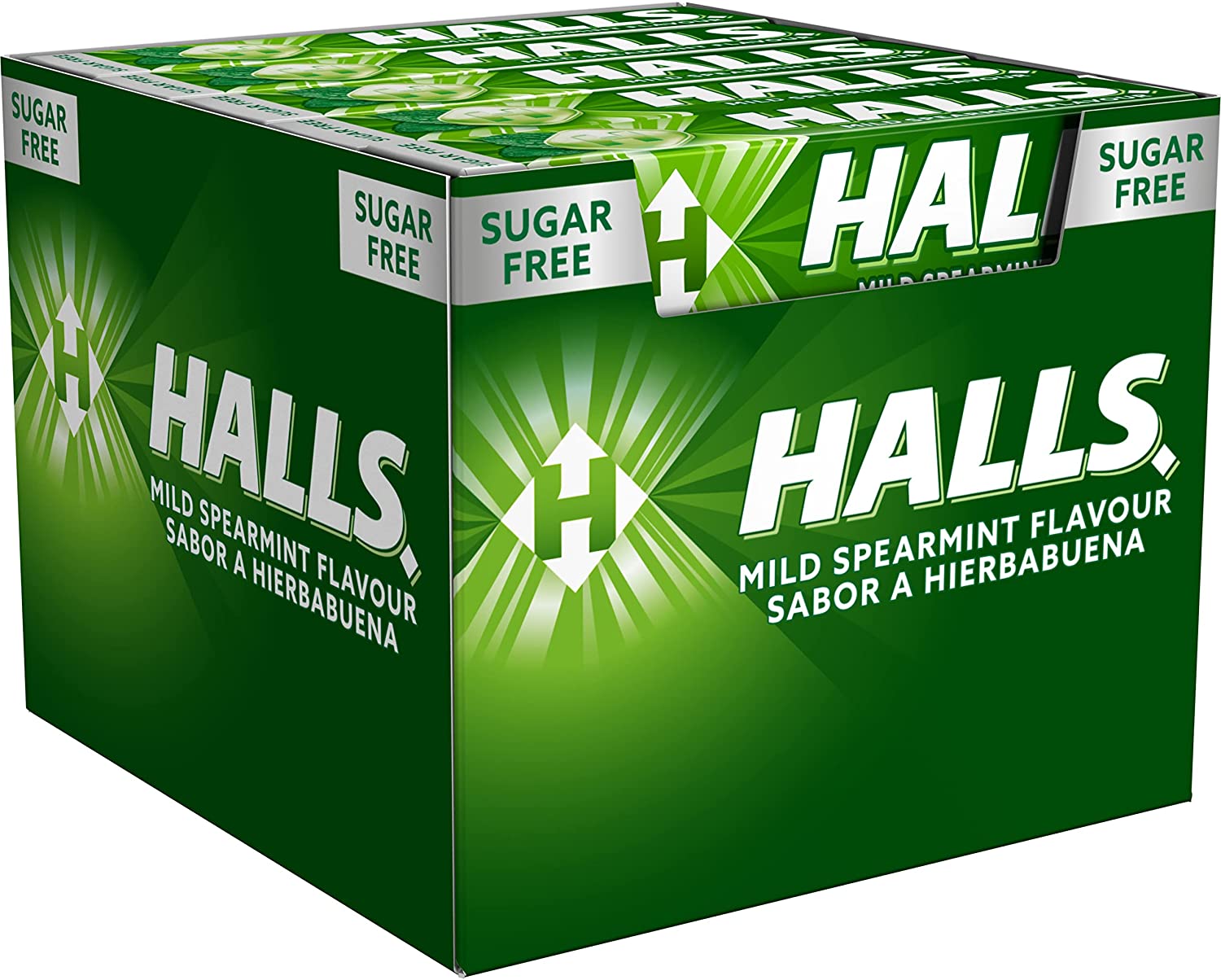 Halls-Estojo com 20 Sticks de 32 g cada, Sabor, Doces Rígidos sem Açúcar, Sabor Mel e Limão, Original, Mistura Comum