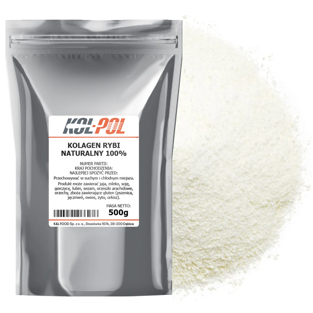 KOLAGEN NATURALNY 100% RYBI 500g – czysty w proszku, wysoka jakość | Wsparcie dla skóry, włosów i stawów | Kol-Pol