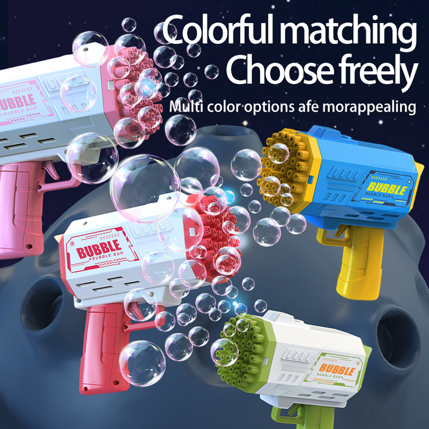 40 Hole Children's Bubble Gun Continuously Bubbles Outdoor Birthday Wedding (Excluding Bubble Liquid and Battery)