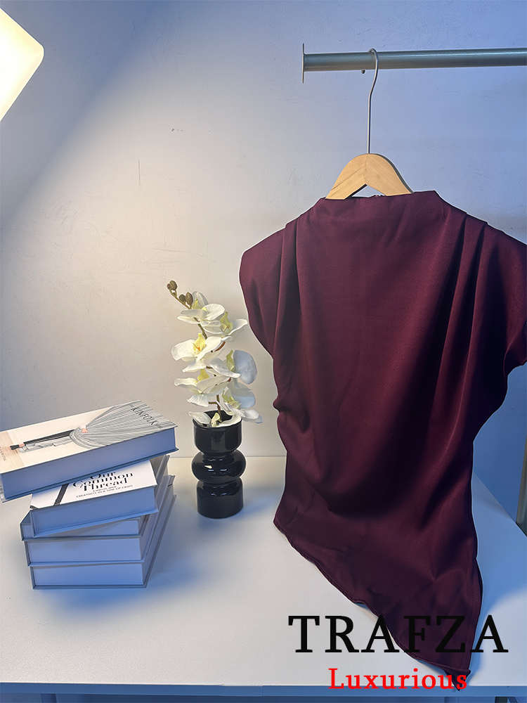 TRAFZA Vintage Chicผู้หญิงไม่สมมาตรO-คอซิปแขนกุดพับแฟชั่น 2025 Streetwearเบาะไหล่ด้านบน