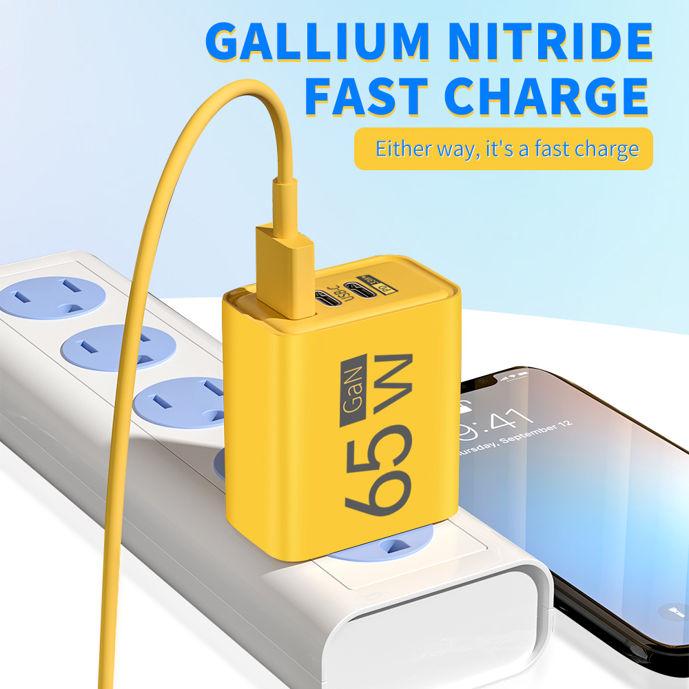 Ładowarka USB GaN 65 W Szybkie ładowanie Adapter do telefonu komórkowego typu C do iPhone'a 16 15 14 Samsung Huawei Quick Charge 3.0 Ładowarka ścienna
