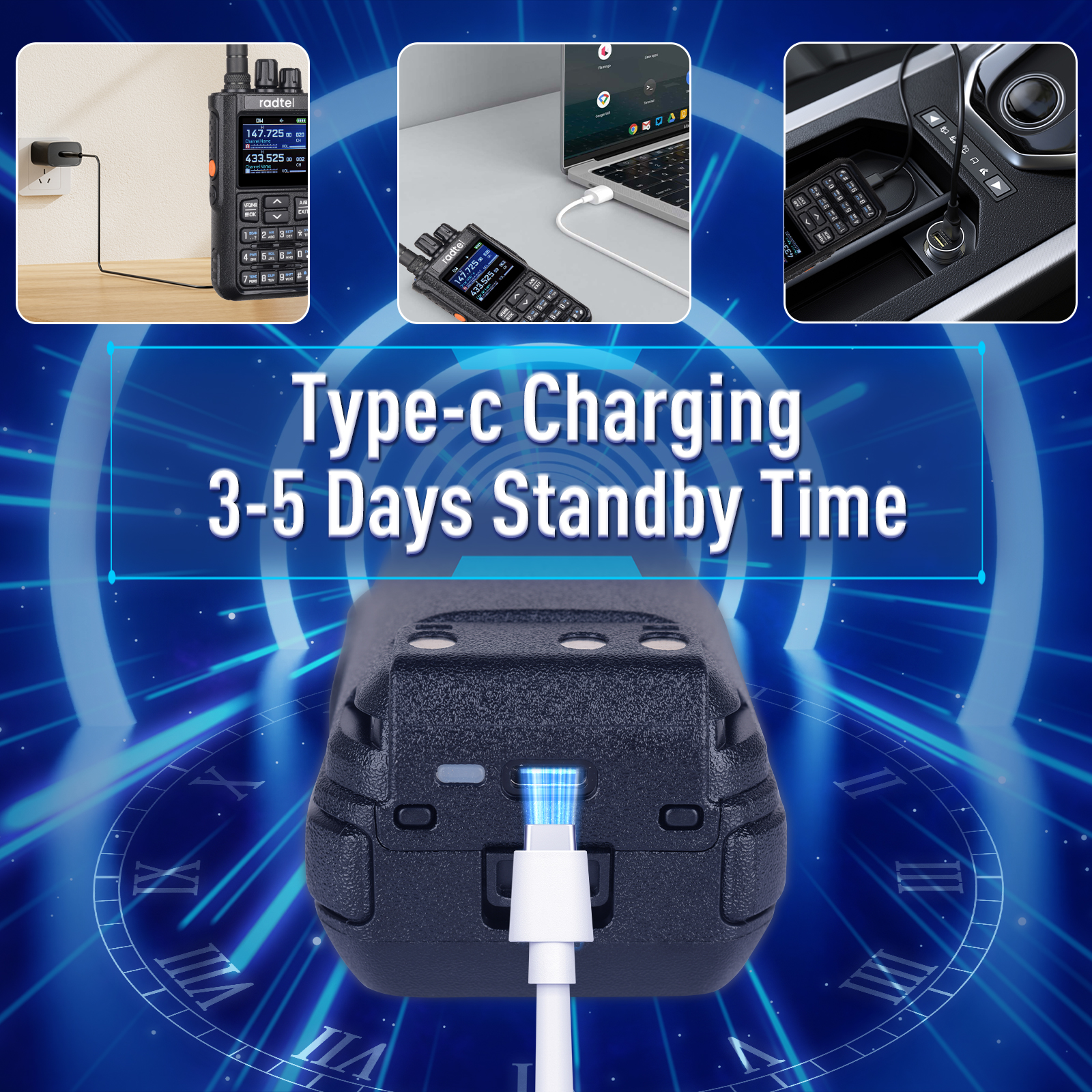 Radtel RT-900 8 ワットフルバンドアマチュア無線トランシーバー 512CH エアバンド双方向ラジオ局航空 NOAA 警察海洋川 PTT