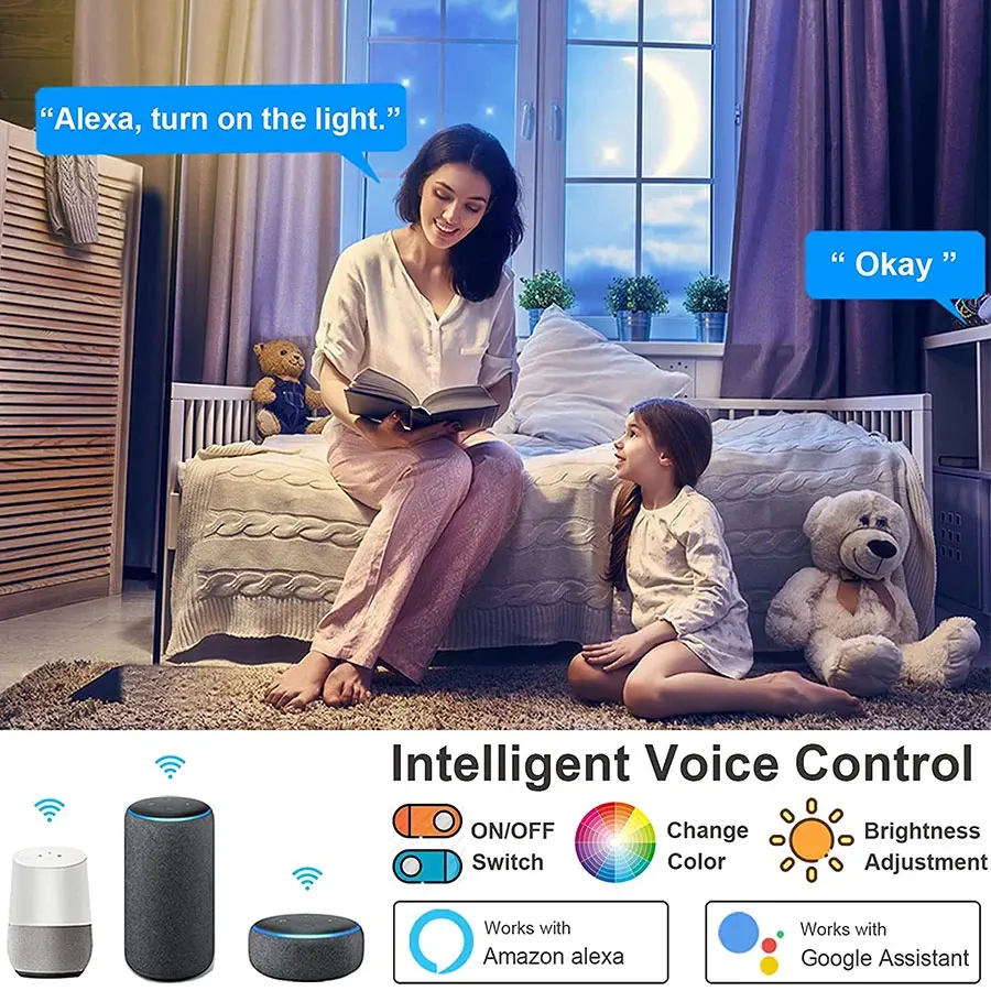 Tuya WiFi 스마트 천장 조명 RGBCW Led 천장 조명 샹들리에 24W 220V 침실 거실 장식 Alexa Google 홈