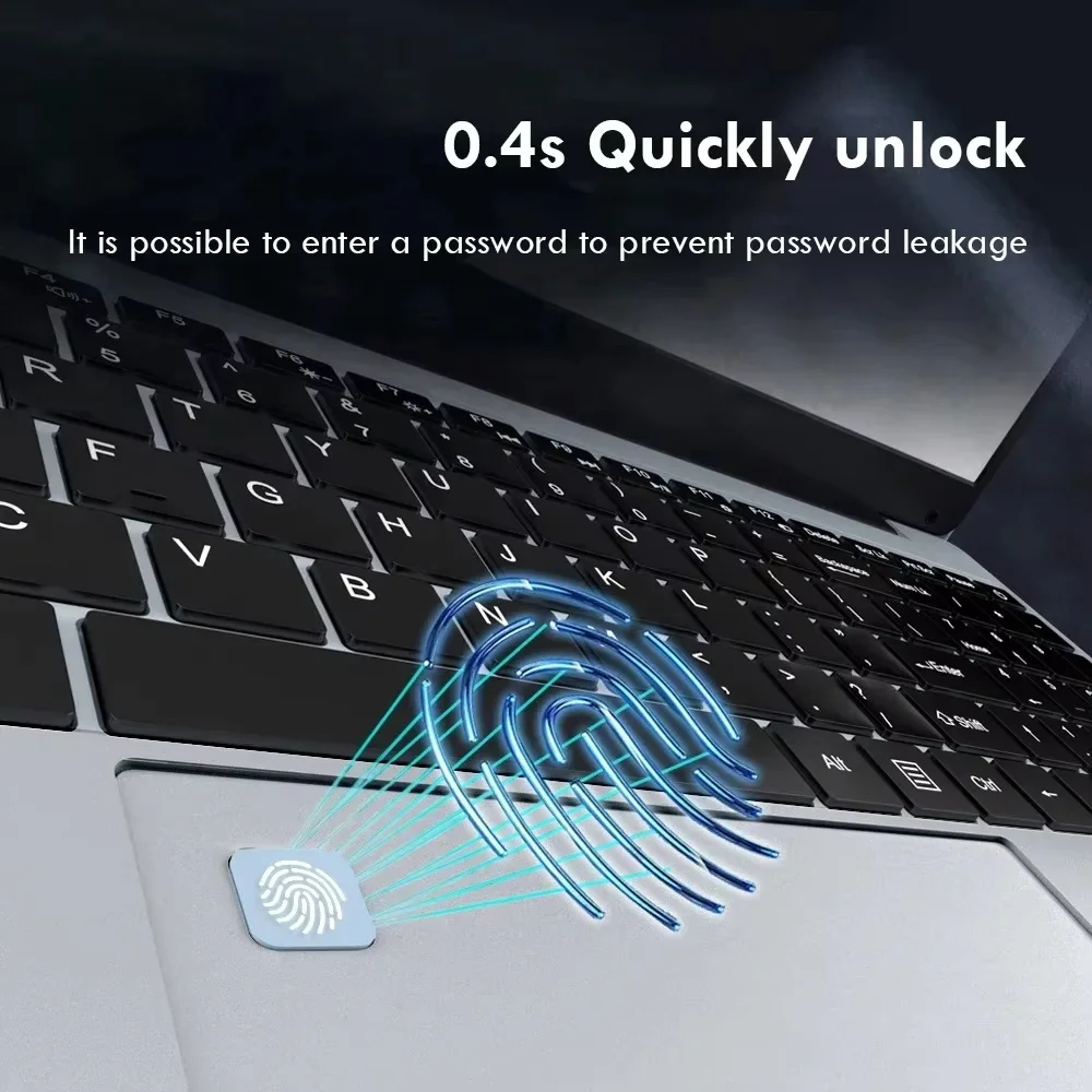 Computer portatile da 15.6 ''Windows 11 Intel Celeron N4000 16GB DDR4 1TB 2TB SSD Office Study Gaming Notebook Fingerprint Laptop PC