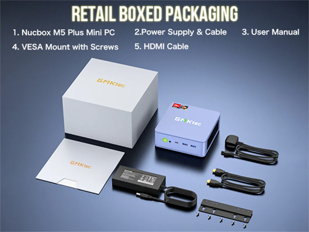 GMKtec M5 Plus AMD Ryzen 7 5825U Mini PC Windows 11 Pro DDR4 3200Mhz 16GB 500GB SSD WIFI6 BT5.2 Desktop Mini Computer