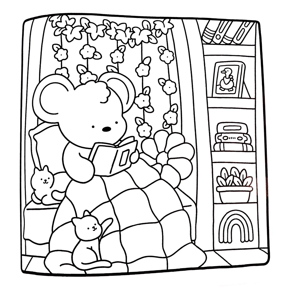 สมุดระบายสีฮาโลวีน COZY FRIENDS สมุดระบายสีสําหรับผู้ใหญ่และวัยรุ่นที่มีสิ่งมีชีวิตที่น่าขนลุกที่น่ารักสําหรับของขวัญวันฮาโลวีน
