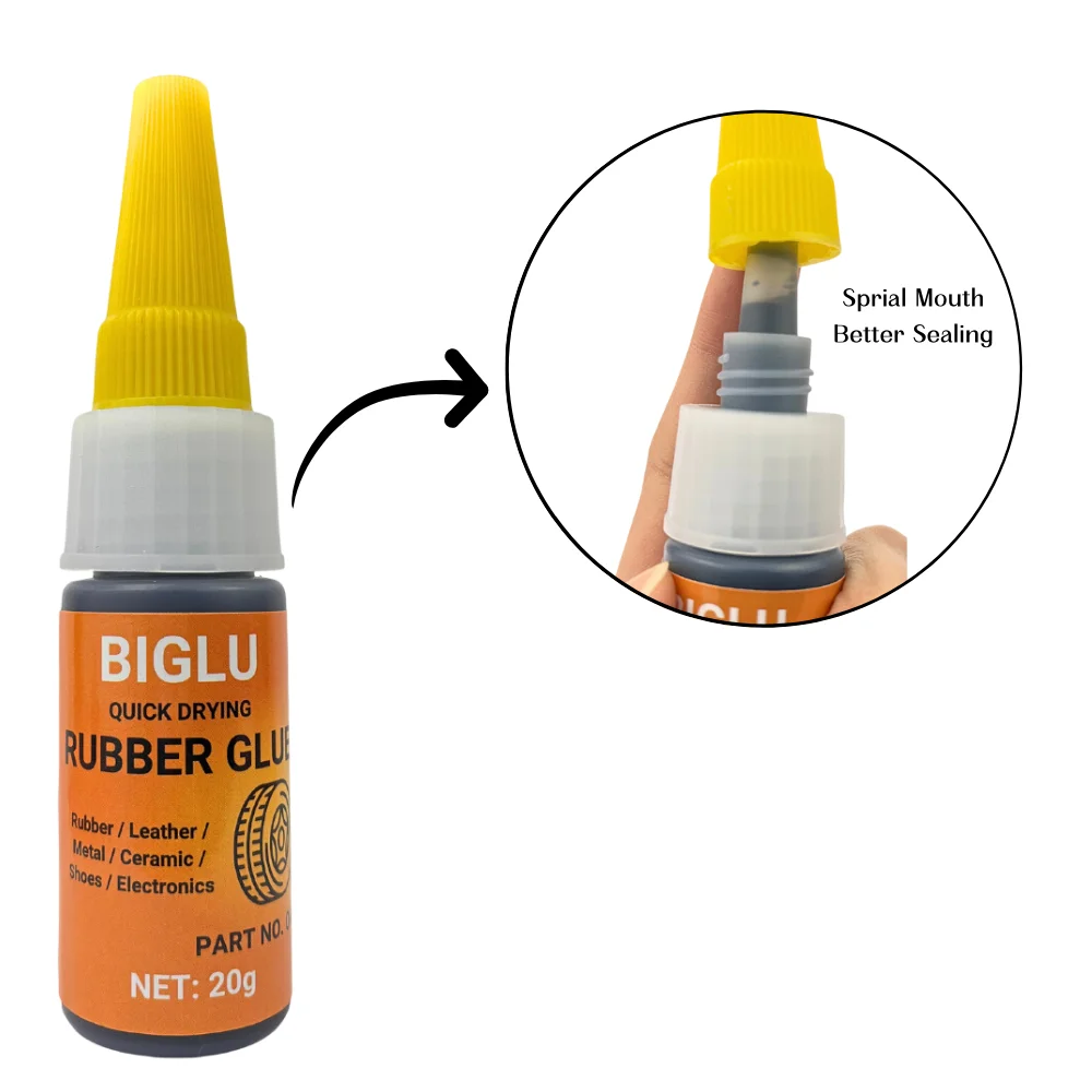 BIGLU 20g Instant Bond กาวยางสีดํายางสวมใส่กาวไม่กัดกร่อนยางซ่อมกาว