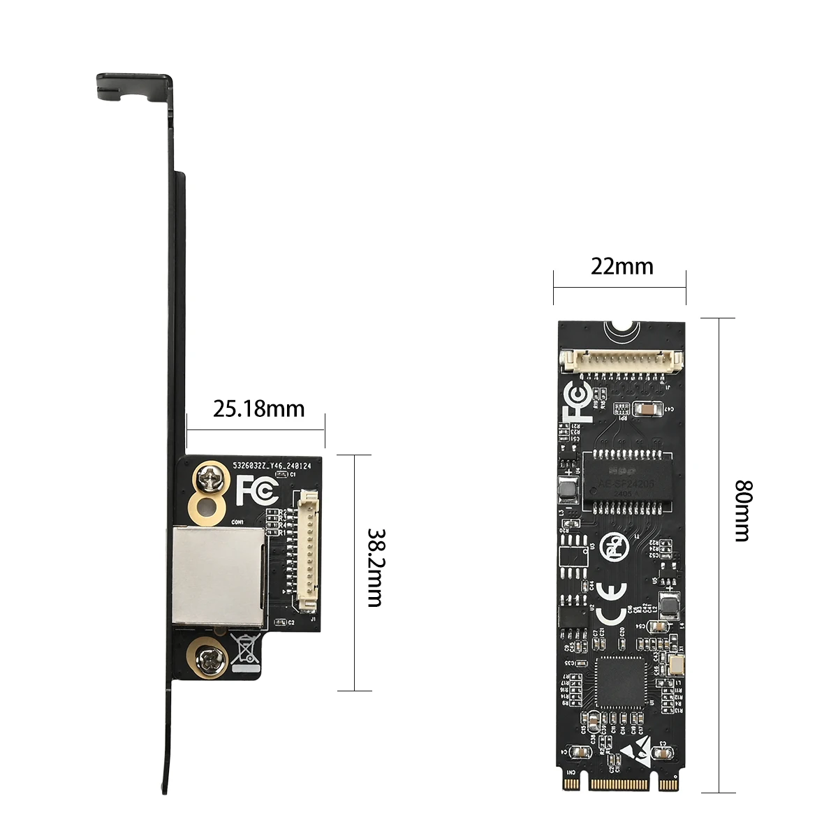 IOCREST 5GBase-T 1 порт 5000 Мбит/с M.2 b Ключ M ключ к PCIe 5 Гб Ethernet-карта RTL8126 RJ45 LAN контроллер карта