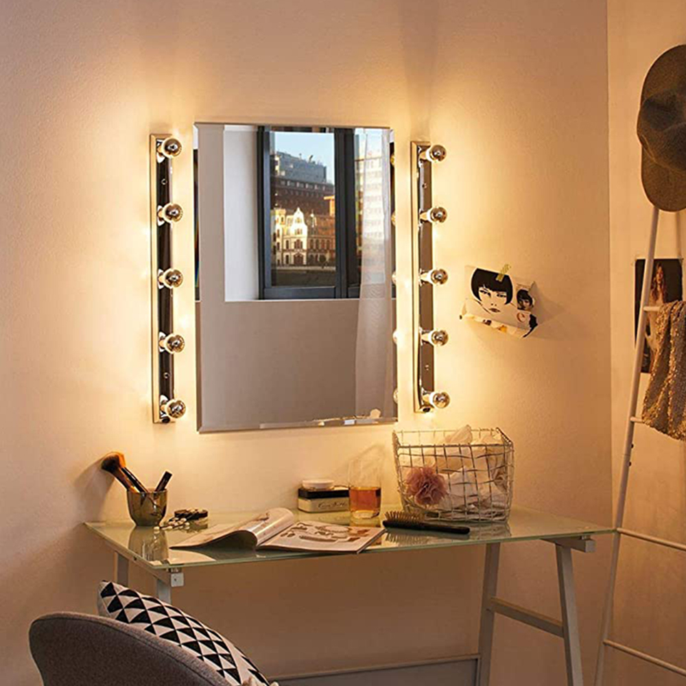 G45 Globe E14 LED-Lampe, silberner Spiegel, 4 W, Retro-LED-Glühbirne, E12, 110 V, E27, warmweiß, 2700 K, dekorative Beleuchtung, dimmbar