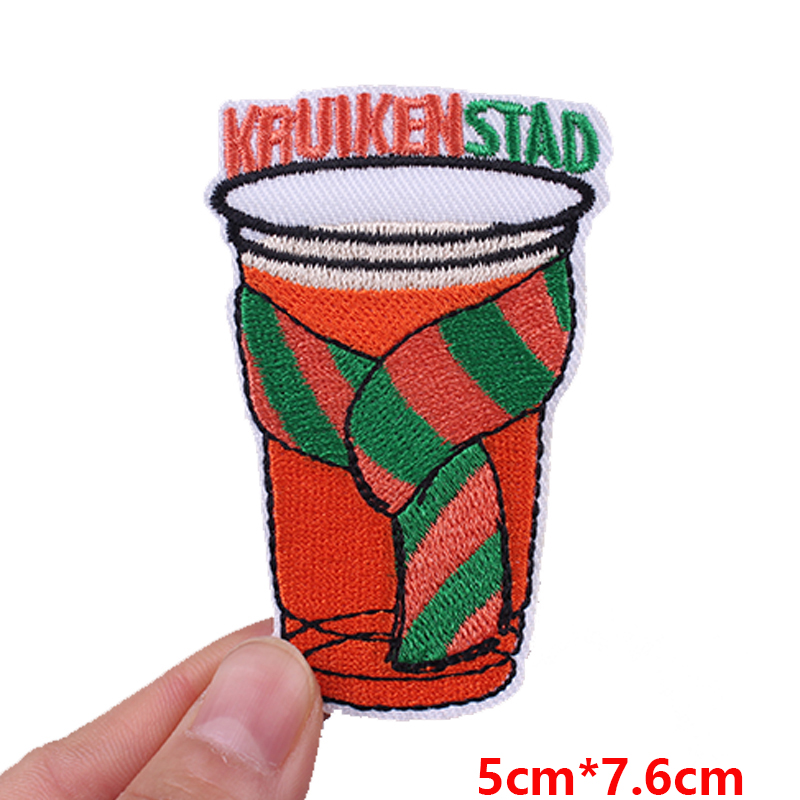 Carnival  Kruikenstad Emblem Green & Orange Embroidery Patches For Clothing Applique Celebration Gift Iron On Patch On Clothes