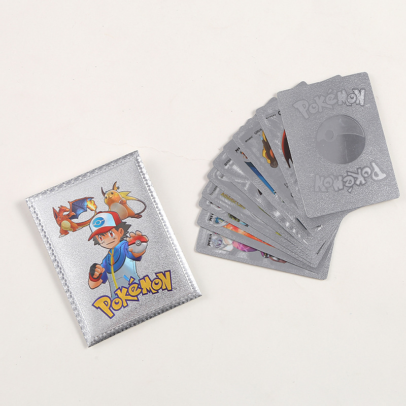 Carte dorée Pokemon Pikachu VMAX GX EX V, cartes argentées, angielski, hiszpański, Charizard Arceus, kolekcja rzadkich Pokémonów, carte