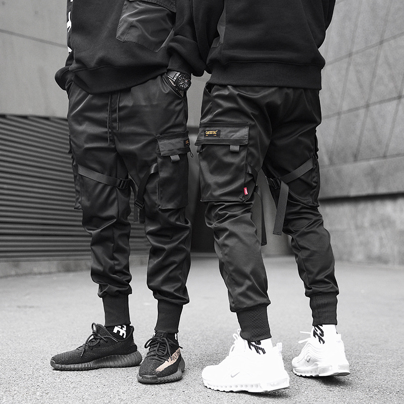 Calças masculinas finas moda casual jogger calças 2020 streetwear calças de carga multi-bolsos calças de fitness ginásios moletom dos homens
