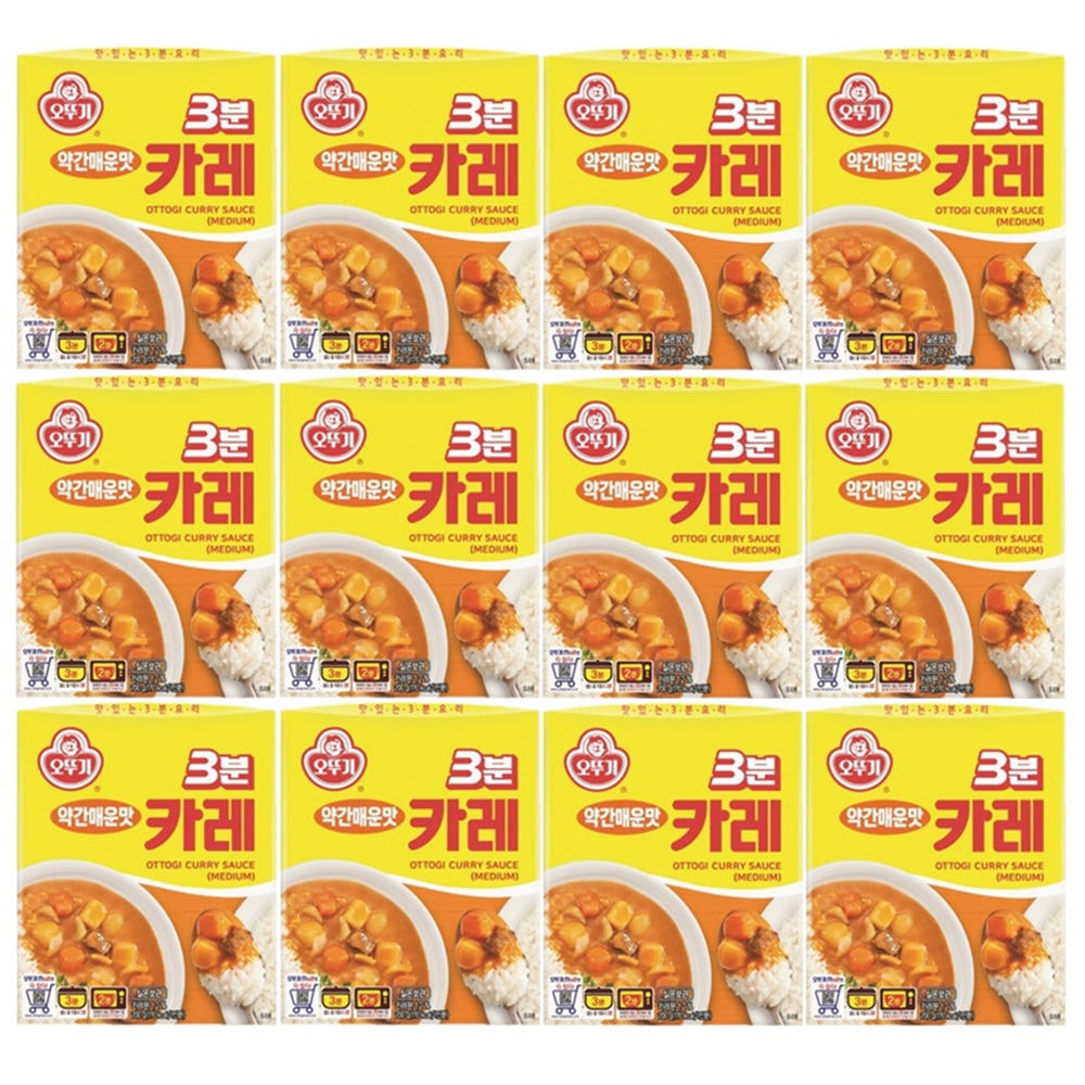 오뚜기 3분 카레 약간매운맛 200g X 12개 / 3분 짜장 200g X 12개