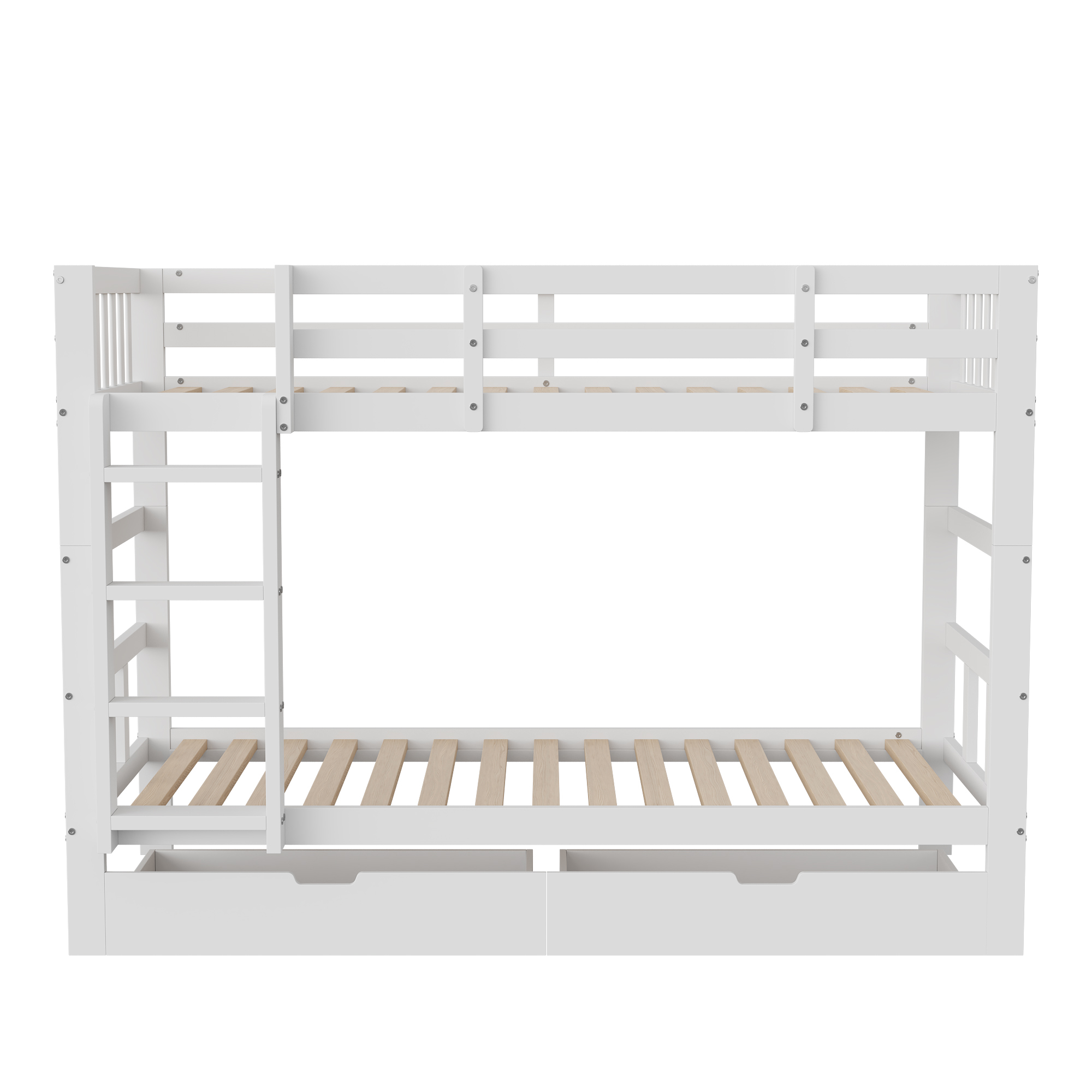 Rosahqnda lit enfant 90*200 cm lit multifonction lit simple lit double avec protection contre les chocs et 2 tiroirs lit garçon lit fille