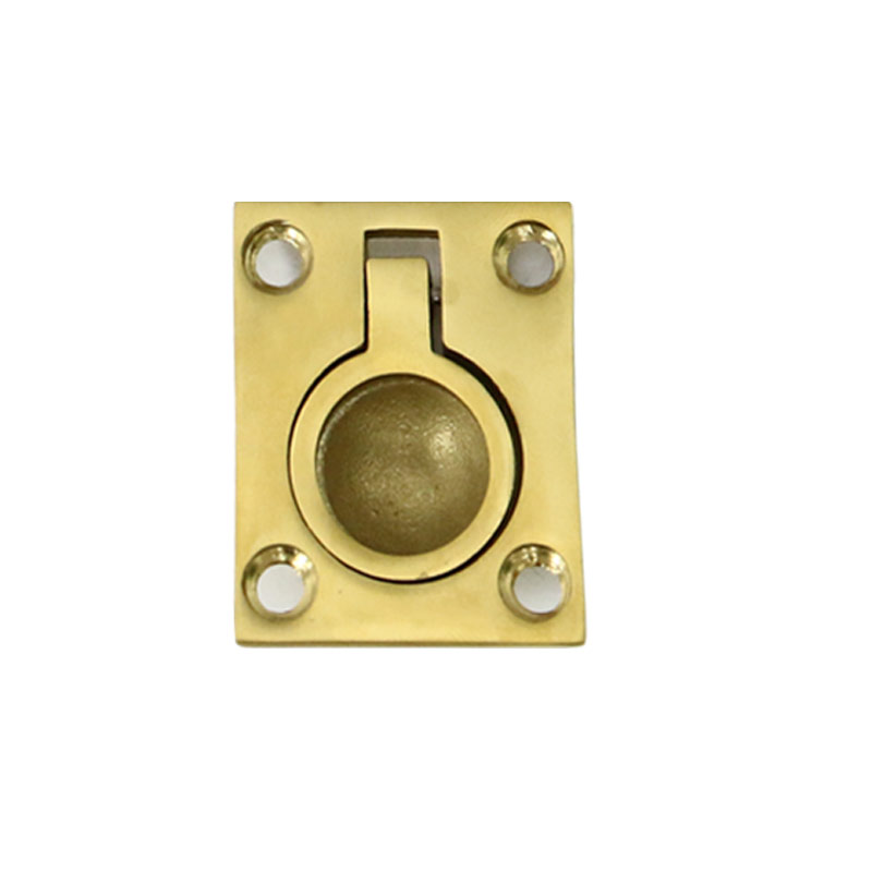 Marine 316 Stainless Steel Brass Plating Hatch Pull Handle with Mounting Screws Round Square Flush Lift Ring for Boat