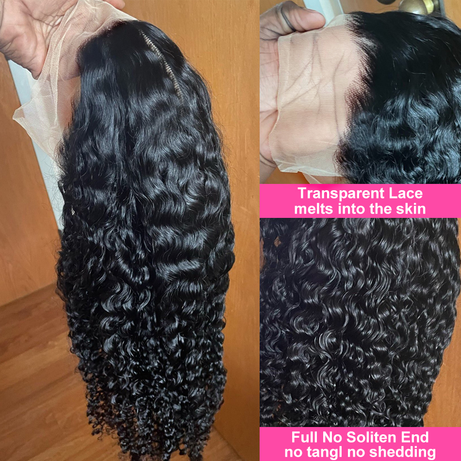 HD Water WAVE วิกผม 13x4 13x6 ลูกไม้หน้าผาก 30 40 นิ้ว 100% บราซิล CURLY Deep WAVE ลูกไม้ด้านหน้าวิกผมมนุษย์ขายสําหรับผู้หญิง