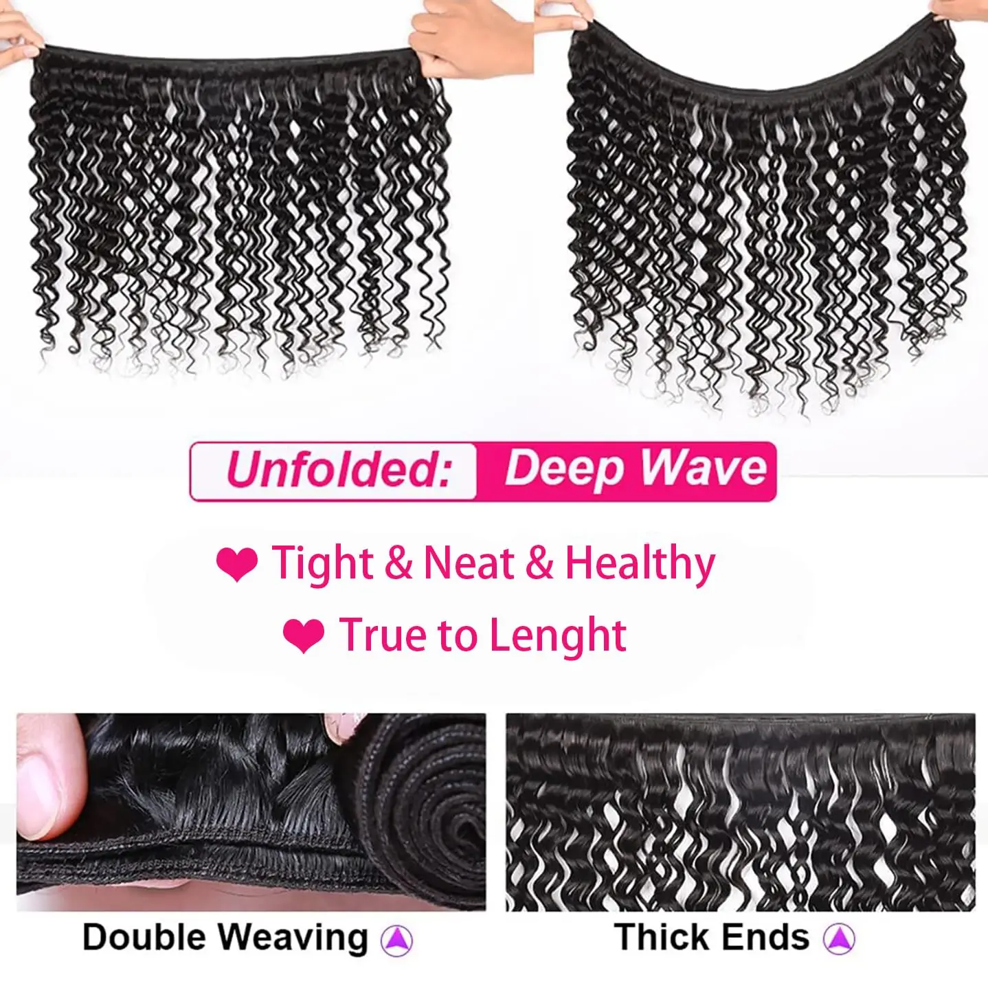 Onda profunda pacotes com fechamento brasileiro virgem cabelo humano 3 pacotes com 4x4 fechamento de renda para preto feminino cor natural 30 polegada