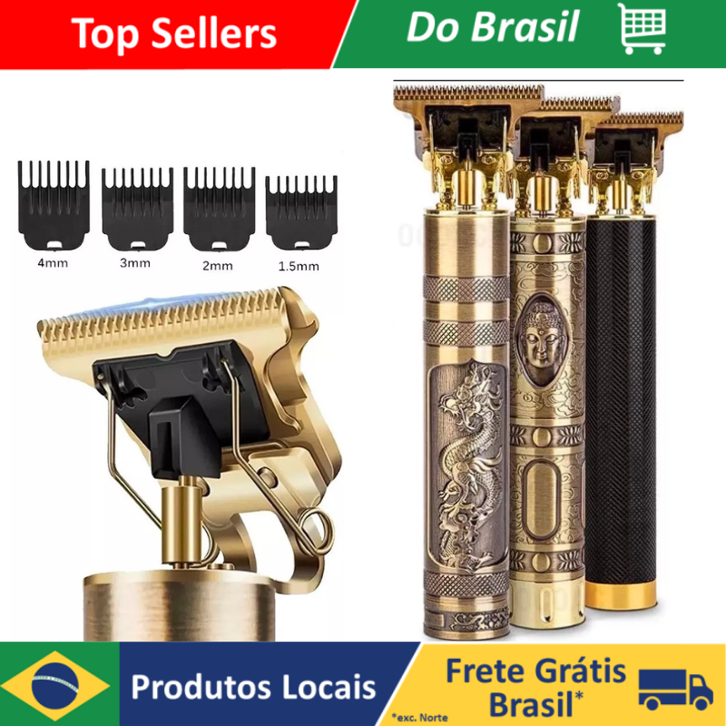 Máquina De Cortar Cabelo Para Barba Masculina Aparador Profissional barbeador acabamento Sem Fio Portátil T9