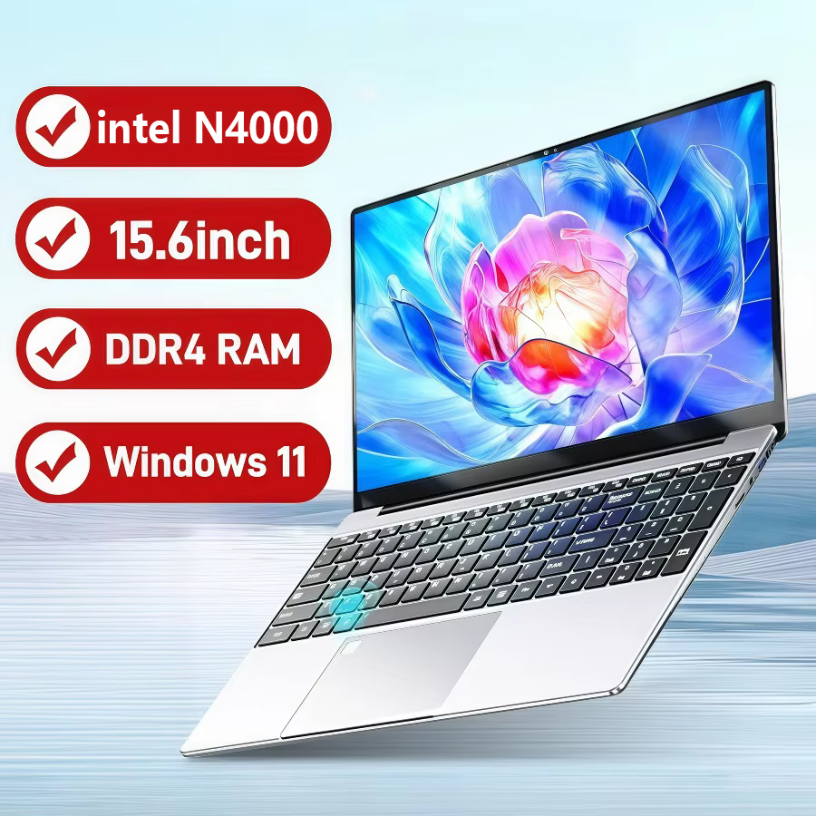 15.6 "Windows 11 Gaming Laptop Computer Intel Celeron N4000 Computer 16GB DDR4 1/2TB SSD Vingerafdruk ontgrendelen Notebook Laptops i7