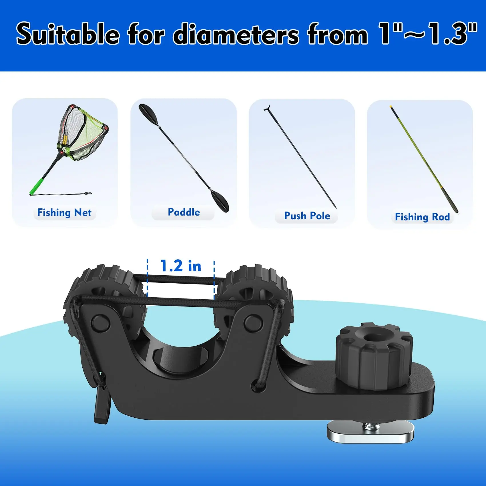 2 pezzi estendi supporto per pagaia per kayak accessori per montaggio su pista per kayak per contenere supporto per remo per kayak standard per pagaia per kayak