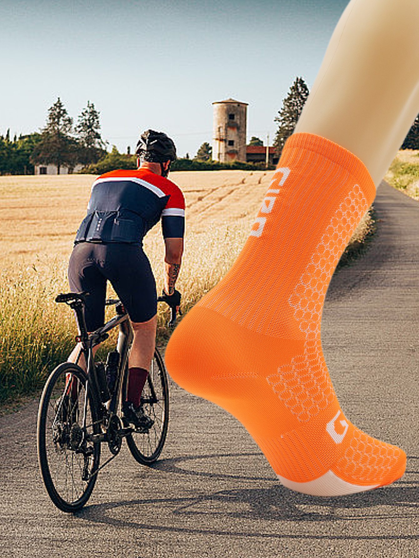 4 Paar Crew-Kompressions-Radsocken für Damen und Herren