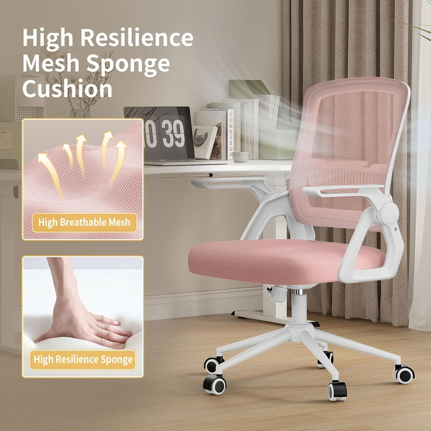 naspaluro Ergonomic Office Chair Desk Chairs Height Adjustable Gaming Chair Executive Work Chair Armrest Lumbar Support for Home