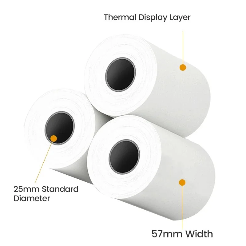 57*25MM Thermal Paper Mini Printer Label Sticker Self-Adhesive Rolls Papers For Wireless Bluetooth Photo Inkless Printing Paper