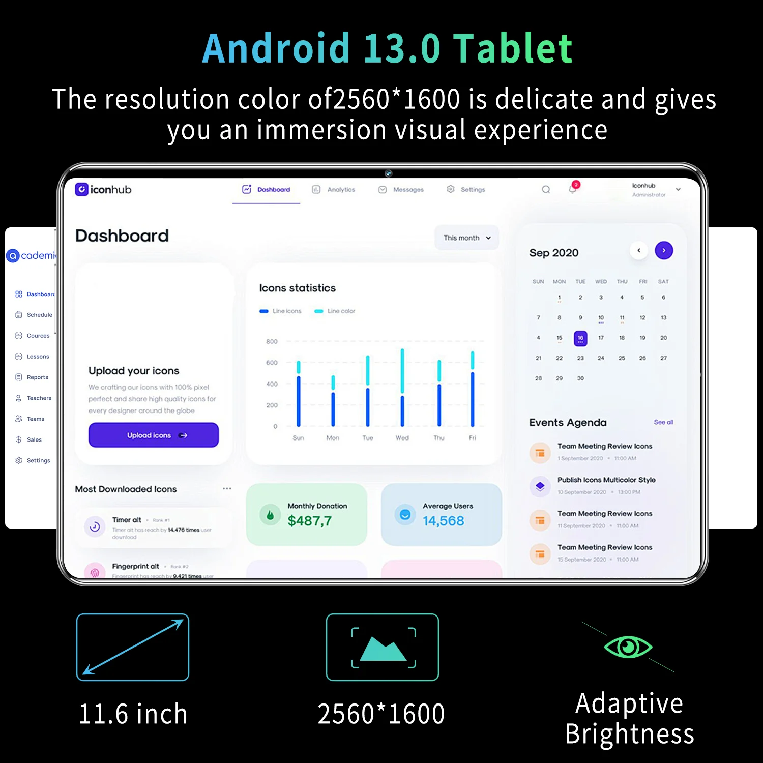 2024 nueva tableta 5G 11,6 pulgadas Android 13,0 tableta MTK6797 16GB RAM 1TB ROM tabletas PC 12000mAh tarjeta sim Dual Wifi tipo c