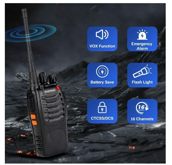 Kit 2 Rádio Comunicador Walk Talk Baofeng 777s com 16 Canais Alcance de 12Km 2 Duas Pçs - Neverdie Store