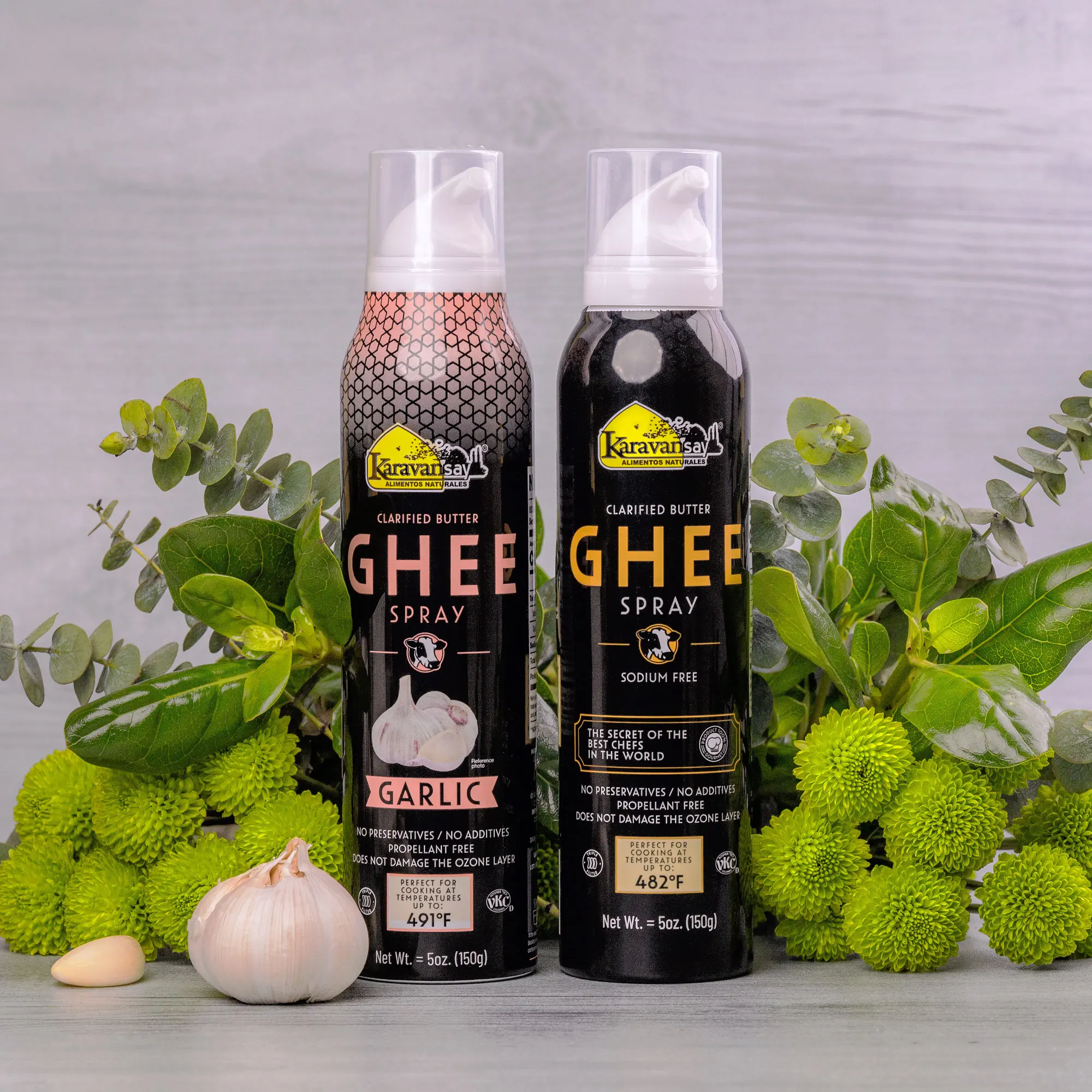 (2packs) Karavansay Ghee Spray Garlic/ Original x 10 Oz