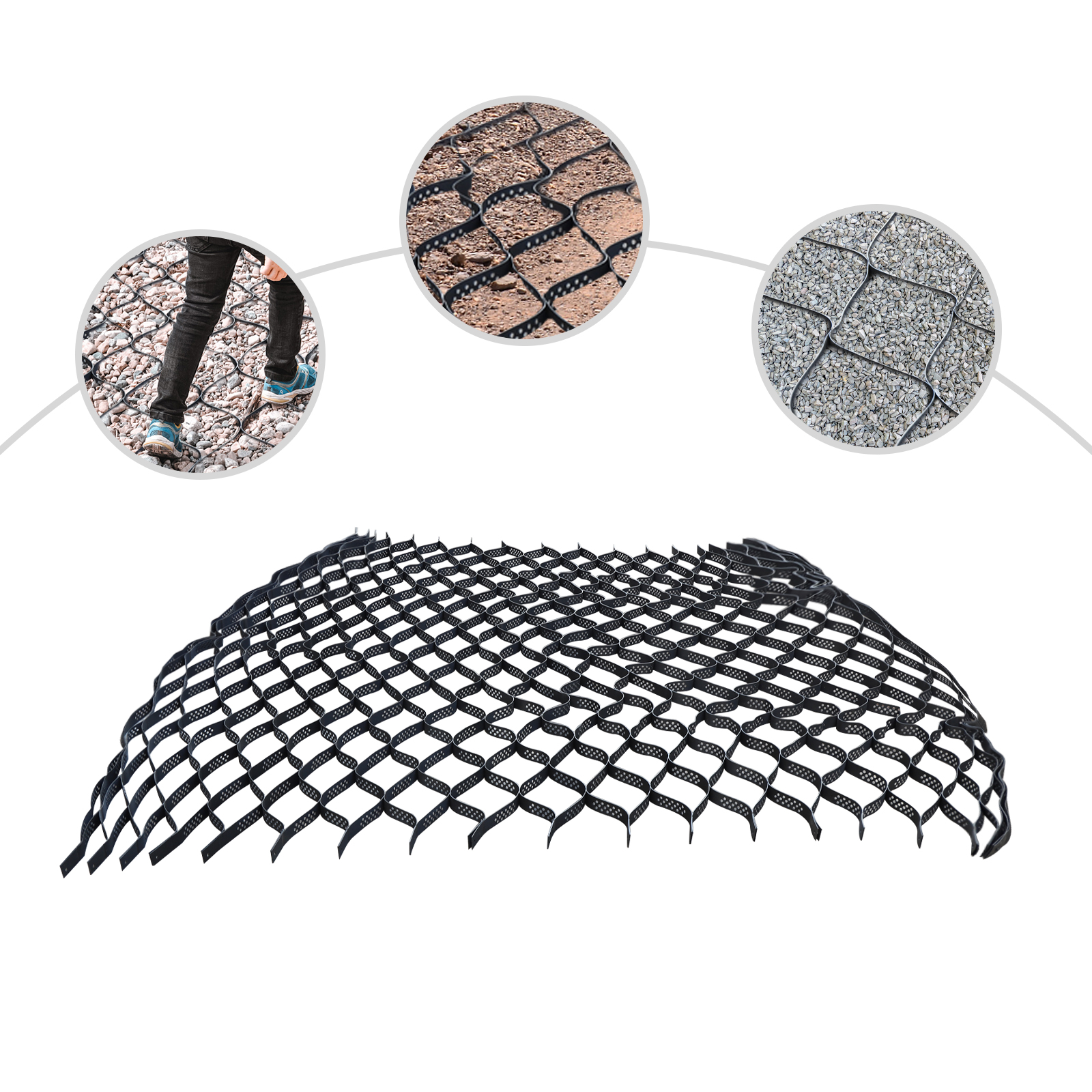 2" Thick Geo Grid Ground Grid Polyethylene 160 sq ft, Strength, for Landscaping, Patios, Walkways for Driveways, Roads, Parking