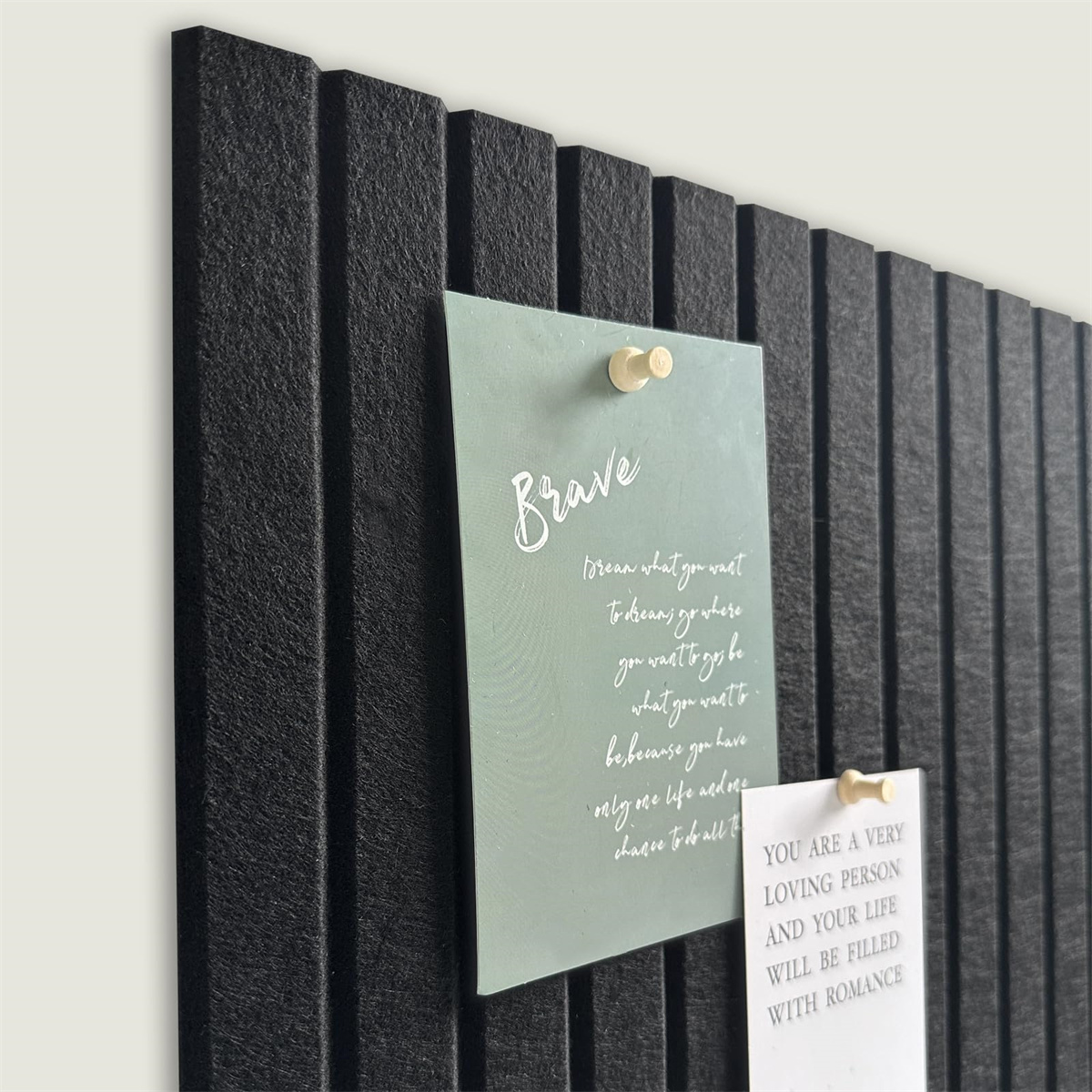 6pcs Large Cork Board for Office Black Felt Board Alternative - Slat Wall Paneling, Felt Bulletin Board Tiles for Office Wall