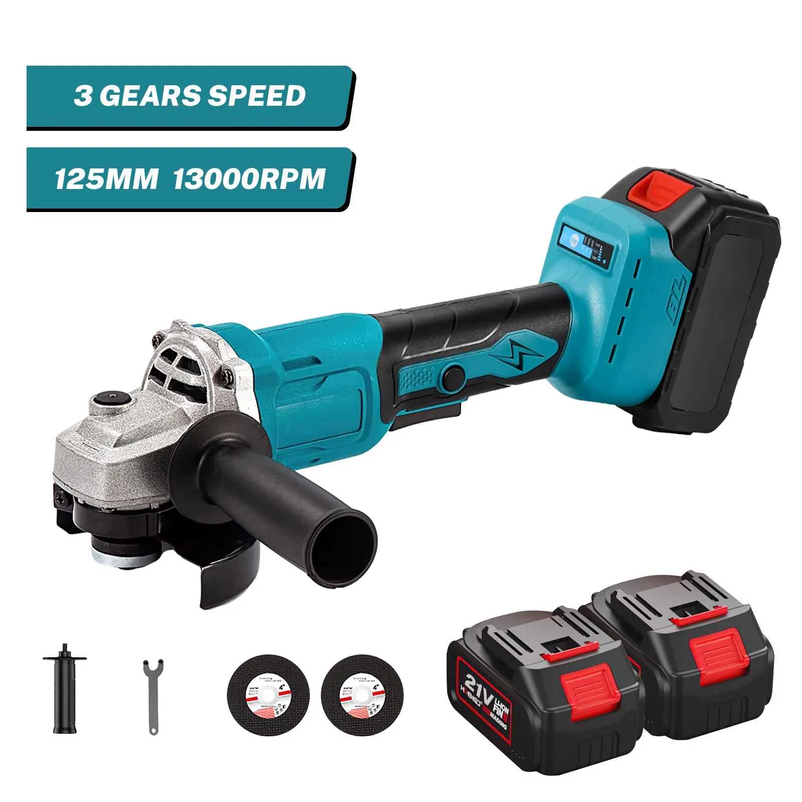 1000 W 125 MM Bürstenlosen Elektrischen Winkel Grinder 3 Geschwindigkeiten Grinder Schneiden Maschine Holzbearbeitung Power Tool Für Makita 18 V Batterie