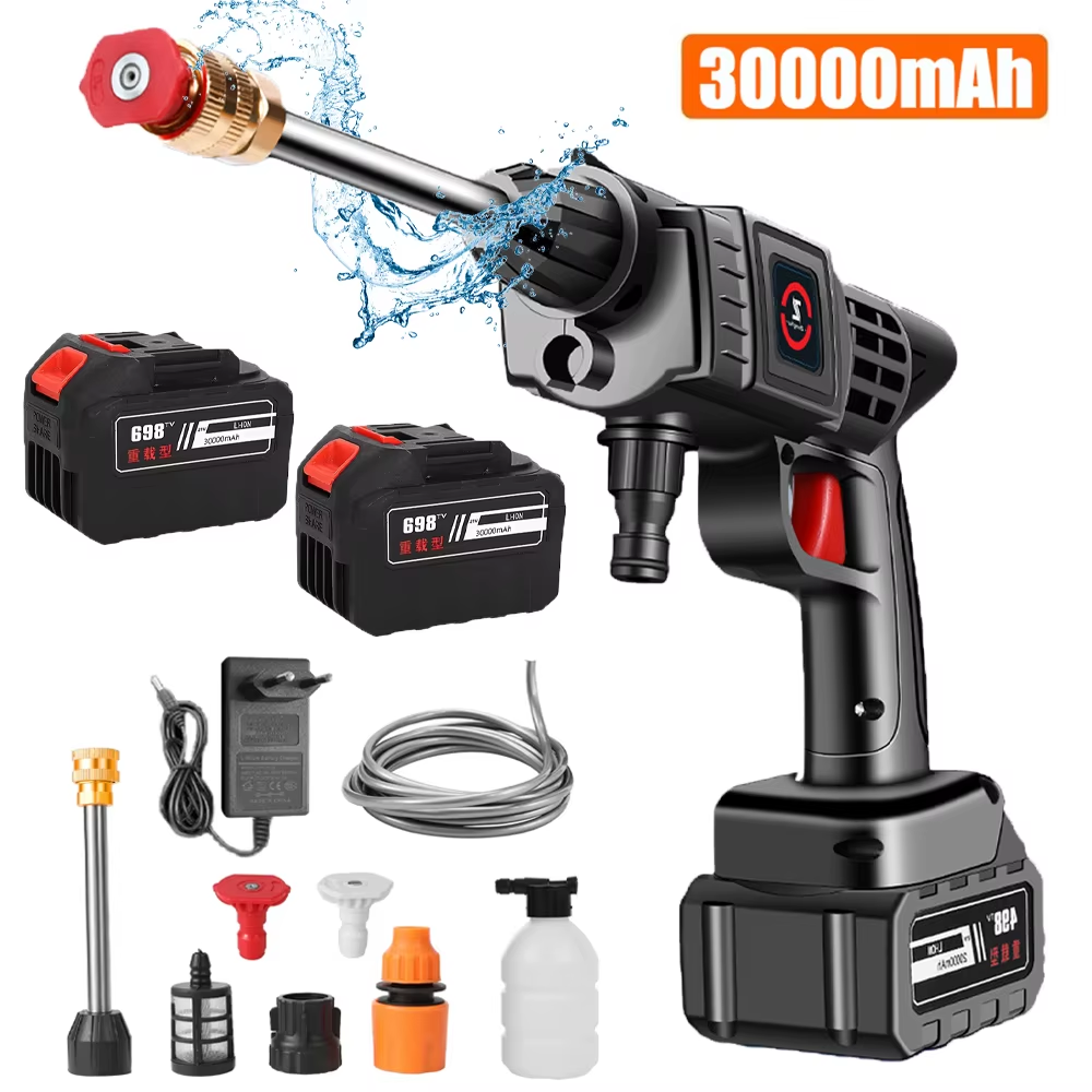 Pistola pulverizadora de alta presión inalámbrica de 200W y 50bar, pistola de lavado para lavadora de coches, máquina de limpieza de alta potencia, herramienta eléctrica para batería Makita de 18V