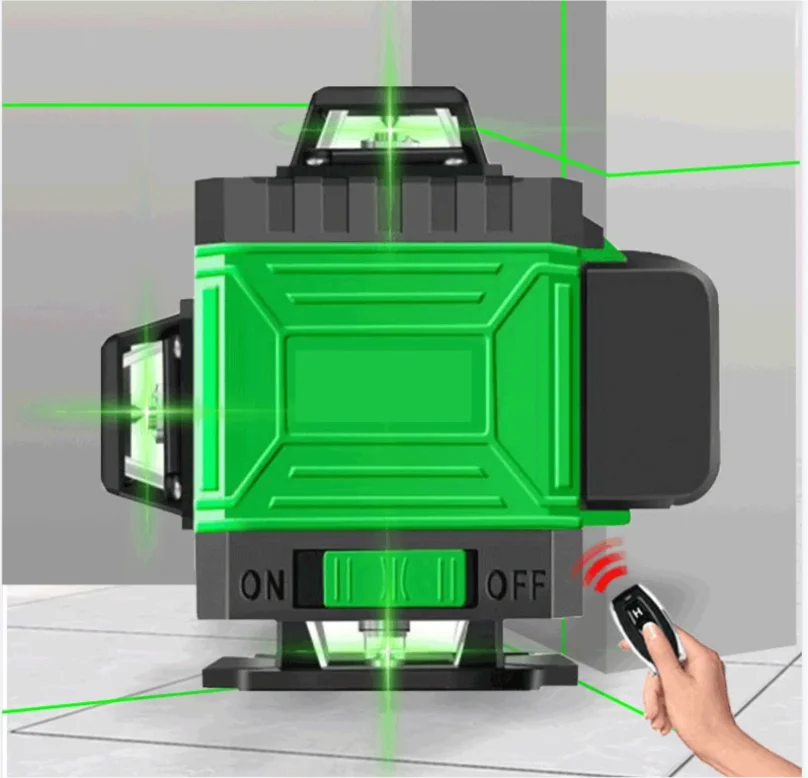16/12 Linee Livello Laser 4D linea verde Autolivellante 360 Orizzontale E Verticale Livello Laser Super Potente Livello laser a raggio verde