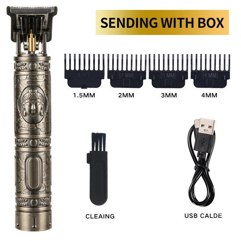 Cortadora de pelo eléctrica profesional, cortadora inalámbrica USB, cortadora de barba profesional, Kit de aseo, Máquina para cortar cabello