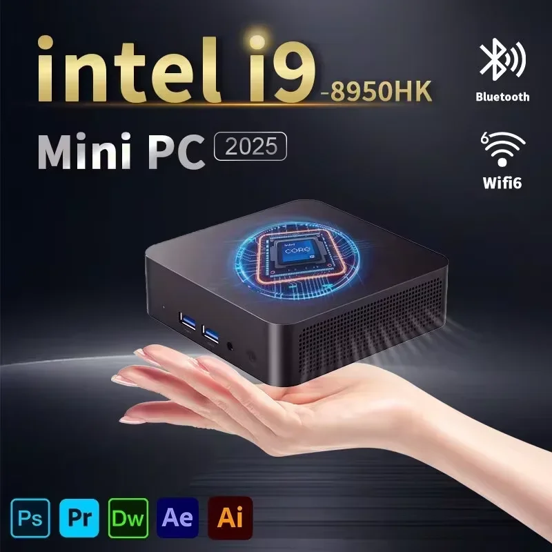 Windows 11 Mini Computer portatile Mini PC Intel Core i9 8950HK 1000M Ethernet Gaming PC Desktop 16GB RAM1TB 2TB SSD Mini PC