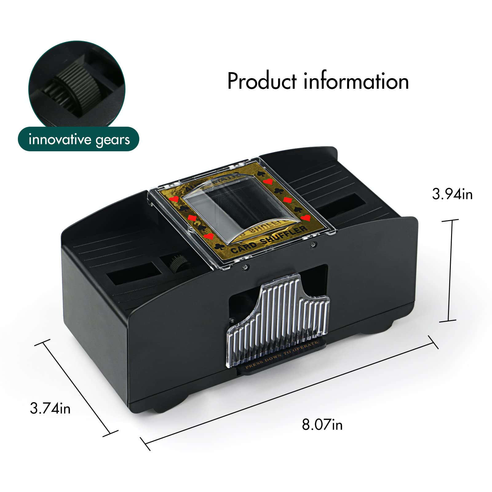 Máquina de cartas automática 2 em 1, 2 baralhos, cartas de jogo, texas, negociação, operado por bateria, jogos de mesa multiplayer