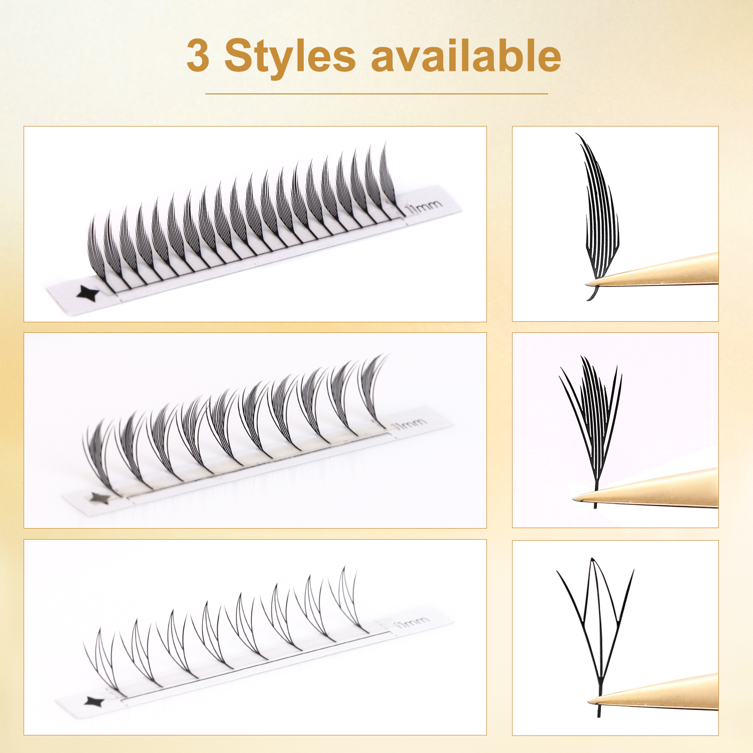 RUJADE Feather Shape Premade Fan Lashes Comic Spire Eyelashes Automatic Flowering Russian Volume Eyelash Extension Fairy Lashes